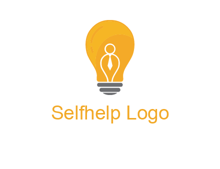 abstract person in bulb logo