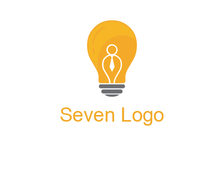 abstract person in bulb logo