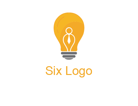 abstract person in bulb logo