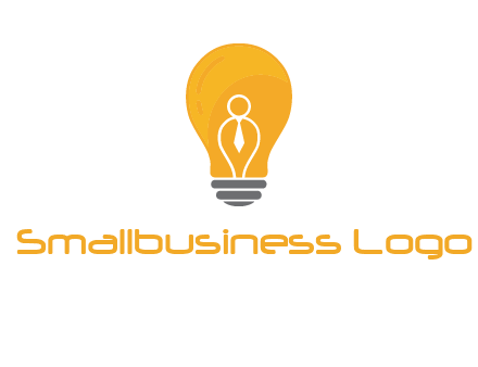 abstract person in bulb logo
