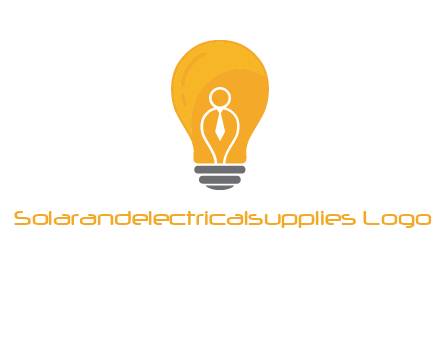 abstract person in bulb logo