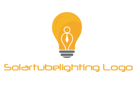 abstract person in bulb logo