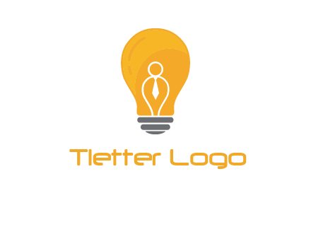 abstract person in bulb logo