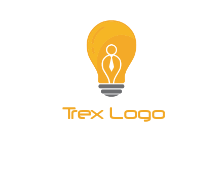 abstract person in bulb logo