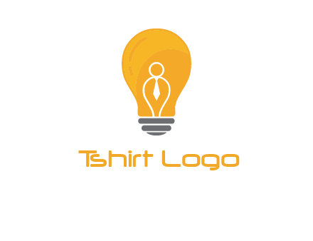 abstract person in bulb logo