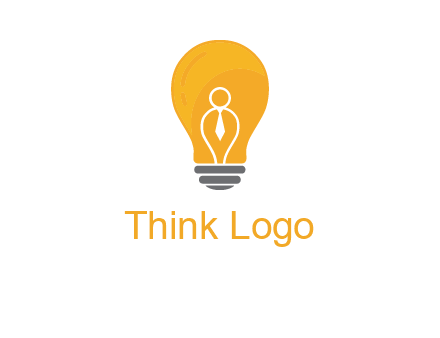 abstract person in bulb logo