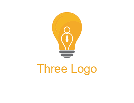 abstract person in bulb logo