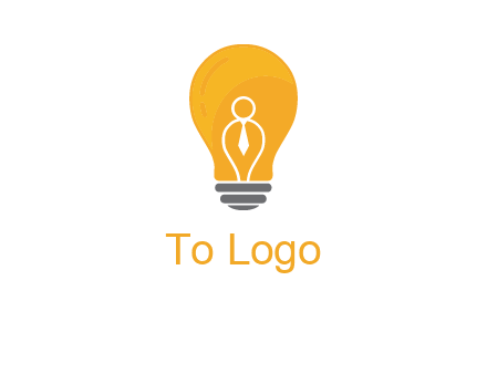 abstract person in bulb logo