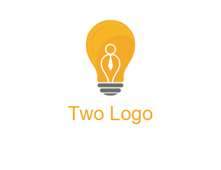 abstract person in bulb logo