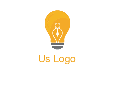 abstract person in bulb logo