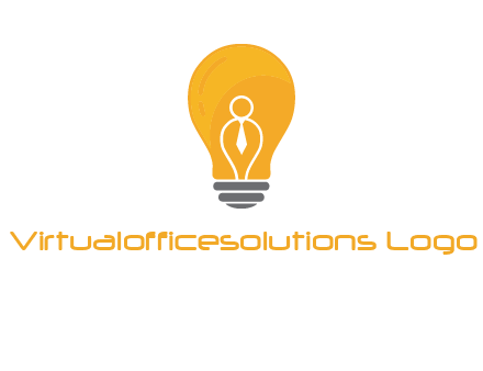 abstract person in bulb logo