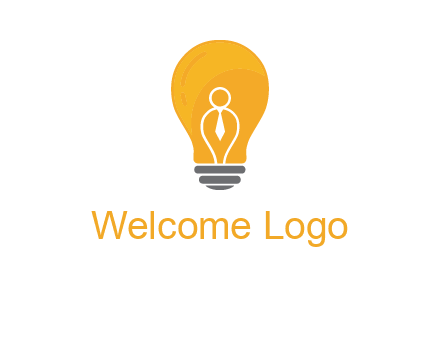 abstract person in bulb logo