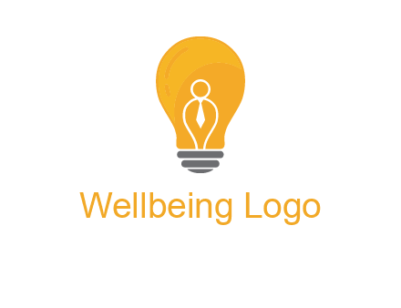 abstract person in bulb logo