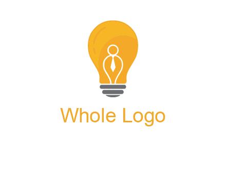 abstract person in bulb logo