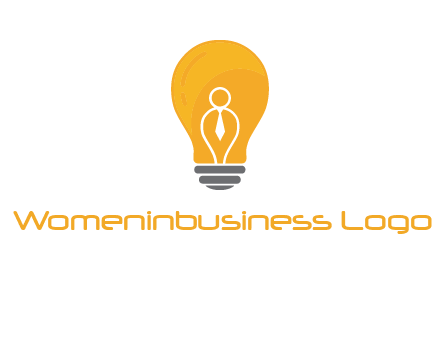 abstract person in bulb logo