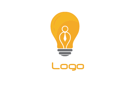 abstract person in bulb logo