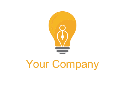 abstract person in bulb logo