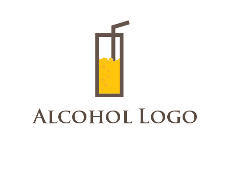 glass of juice with straw icon