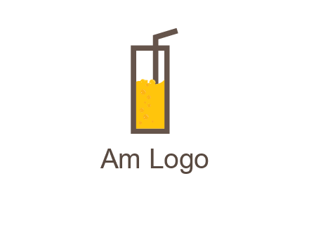 glass of juice with straw icon