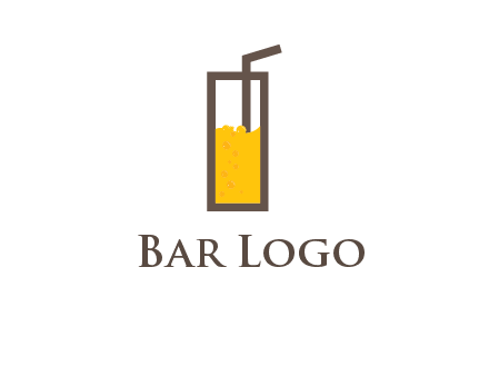 glass of juice with straw icon