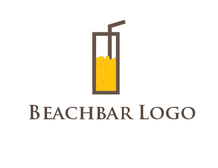 glass of juice with straw icon