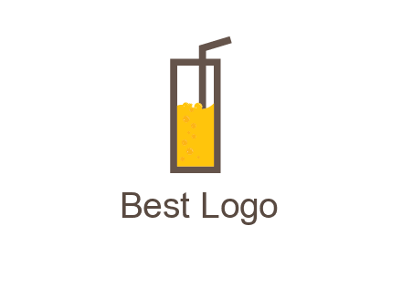 glass of juice with straw icon