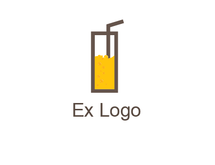 glass of juice with straw icon