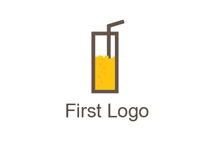 glass of juice with straw icon
