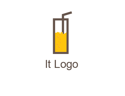 glass of juice with straw icon