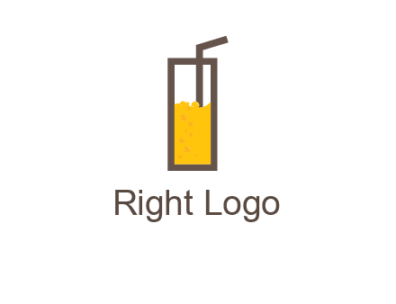 glass of juice with straw icon