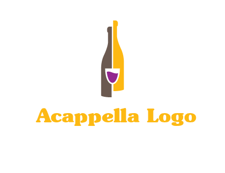 wine bottle with glass logo