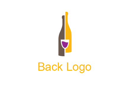 wine bottle with glass logo