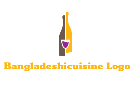 wine bottle with glass logo