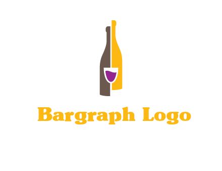 wine bottle with glass logo