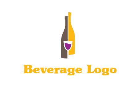 wine bottle with glass logo