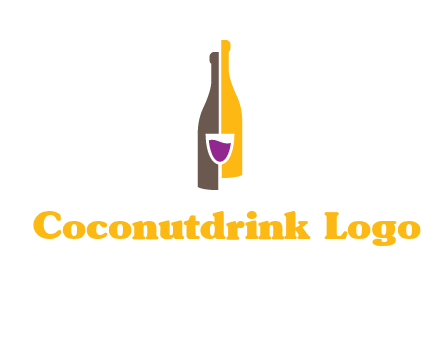 wine bottle with glass logo
