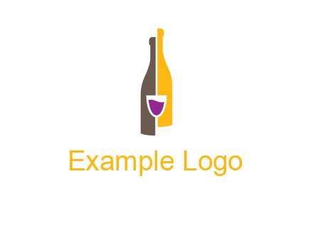 wine bottle with glass logo