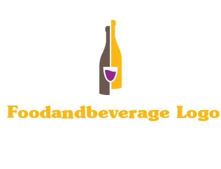 wine bottle with glass logo