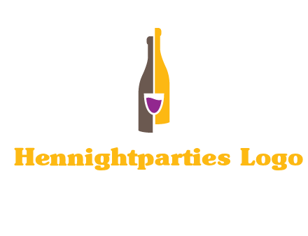 wine bottle with glass logo