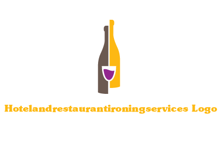 wine bottle with glass logo