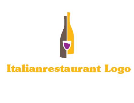 wine bottle with glass logo