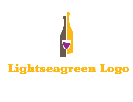 wine bottle with glass logo