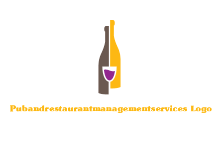 wine bottle with glass logo