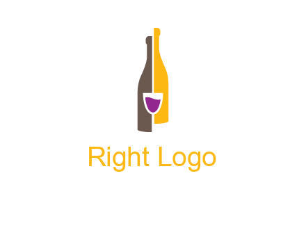 wine bottle with glass logo