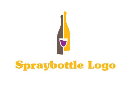 wine bottle with glass logo