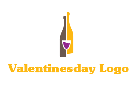 wine bottle with glass logo