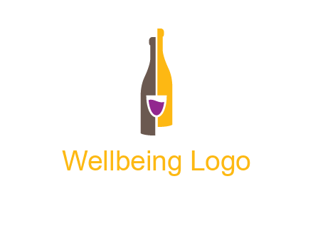wine bottle with glass logo