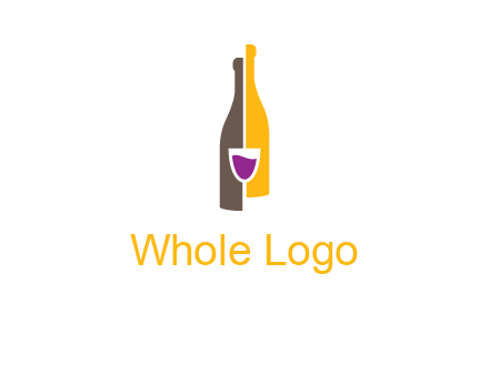 wine bottle with glass logo