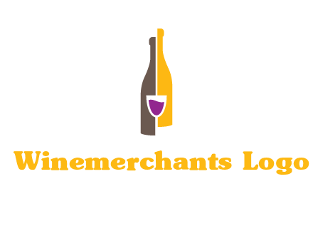 wine bottle with glass logo
