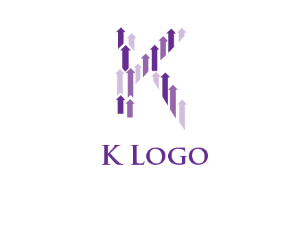 arrows in letter K logo